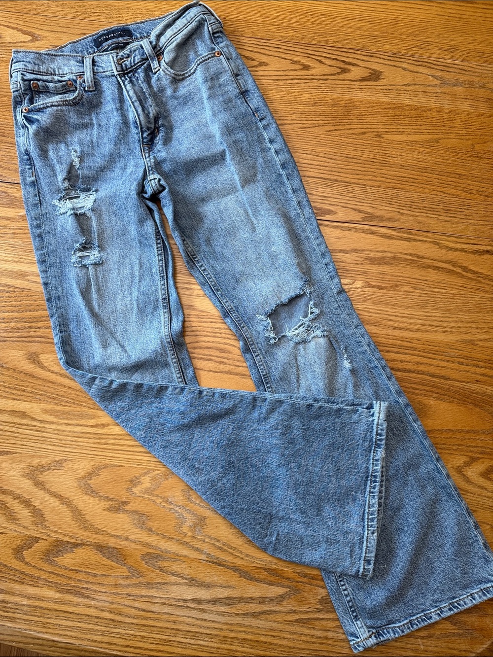 Aeropostale Medium Wash High Rise Flare Jeans